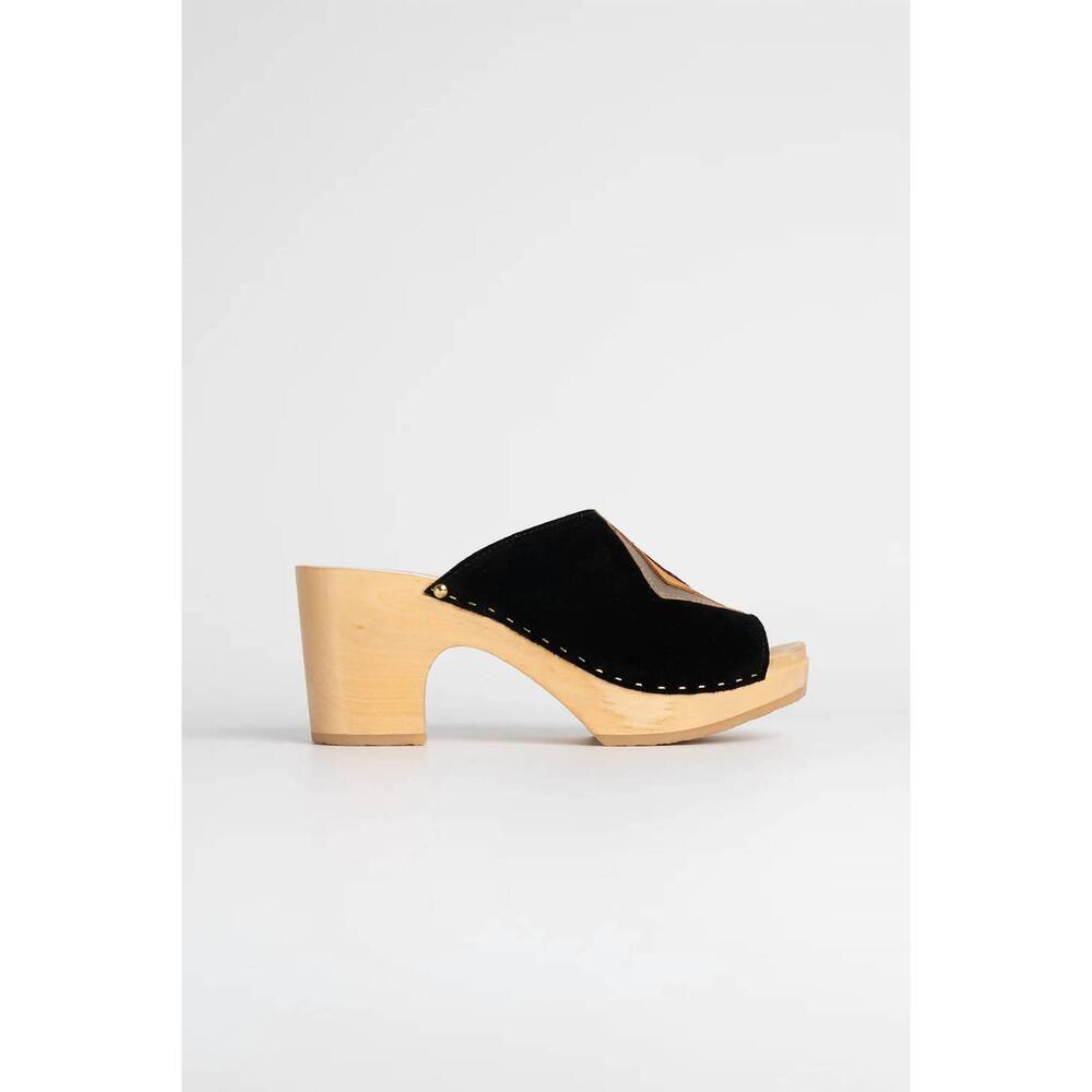 NEW SABOT YOUYOU women's yotta velvet mules in cuir de vachette pleine fleur - Picture 2 of 2